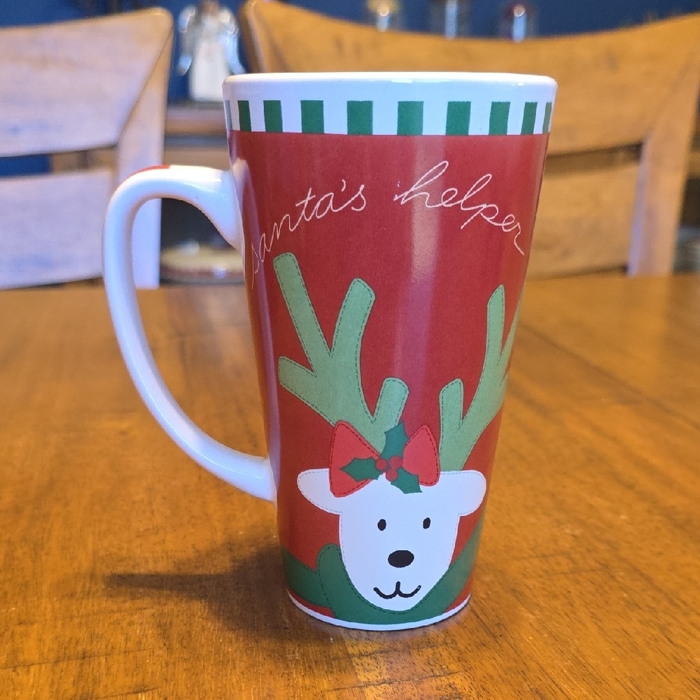 Santa's Helper Holiday Mug - Red and Green
